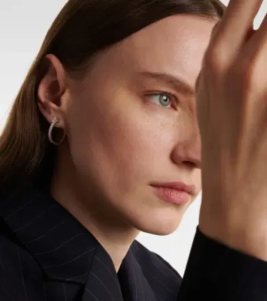 Repossi Serti Sur Vide 18kt white gold single hoop earring with diamonds | Thumbnail 4 Repossi Serti Sur Vide 18kt white gold single hoop earring with diamonds | Thumbnail 4