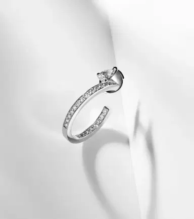Repossi Serti Sur Vide 18kt white gold single hoop earring with diamonds | Thumbnail 5 Repossi Serti Sur Vide 18kt white gold single hoop earring with diamonds | Thumbnail 5