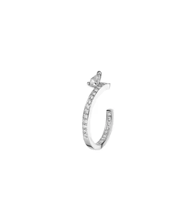 Repossi Serti Sur Vide 18kt white gold single hoop earring with diamonds | Thumbnail 1 Repossi Serti Sur Vide 18kt white gold single hoop earring with diamonds | Thumbnail 1