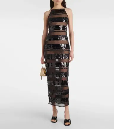 Oseree Oséree Sequined striped maxi dress | Thumbnail 4