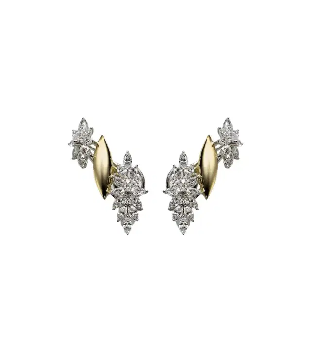 Golden Strada 18kt yellow and white gold earrings with diamonds
