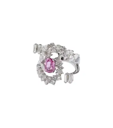 YEPREM Reign Supreme 18kt white gold ring with diamonds and sapphire | Thumbnail 1