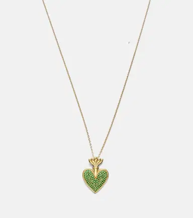 Ileana Makri Blowing Heart 18kt gold pendant necklace with Tsavorites | Thumbnail 3