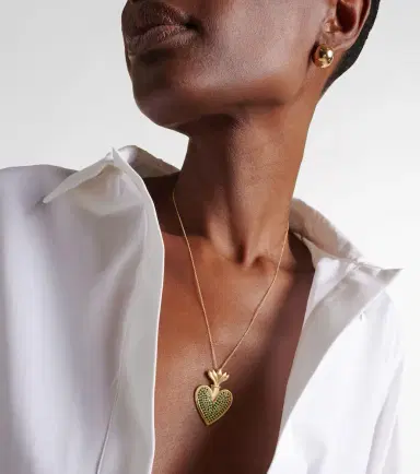 Ileana Makri Blowing Heart 18kt gold pendant necklace with Tsavorites | Thumbnail 6
