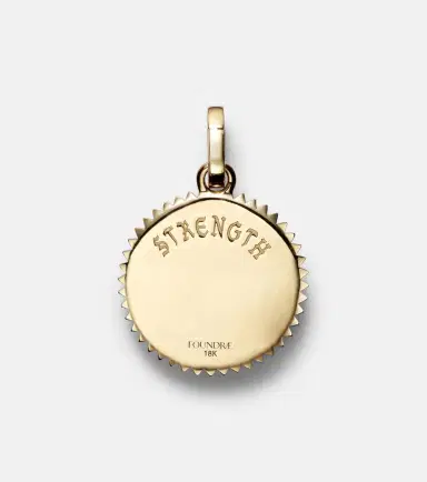 Foundrae Strength Medium 18kt gold pendant with diamond | Thumbnail 2
