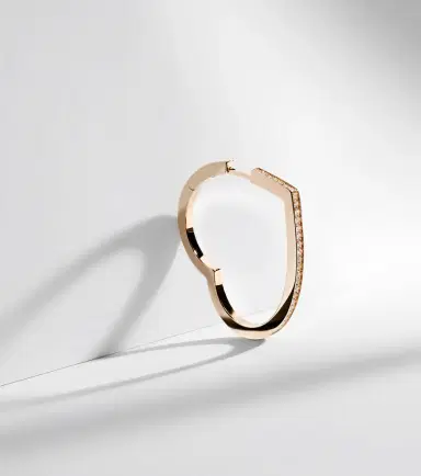 Repossi Antifer Heart Large 18kt rose gold single hoop earring with diamonds | Thumbnail 3