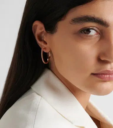 Repossi Antifer Heart Large 18kt rose gold single hoop earring with diamonds | Thumbnail 4