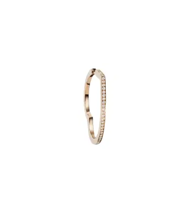 Repossi Antifer Heart Large 18kt rose gold single hoop earring with diamonds | Thumbnail 1