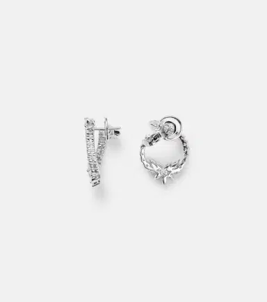 YEPREM Y-Not 18kt white gold hoop earrings with diamonds | Thumbnail 2 YEPREM Y-Not 18kt white gold hoop earrings with diamonds | Thumbnail 2