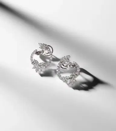 YEPREM Y-Not 18kt white gold hoop earrings with diamonds | Thumbnail 4 YEPREM Y-Not 18kt white gold hoop earrings with diamonds | Thumbnail 4