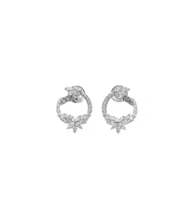 YEPREM Y-Not 18kt white gold hoop earrings with diamonds | Thumbnail 1 YEPREM Y-Not 18kt white gold hoop earrings with diamonds | Thumbnail 1