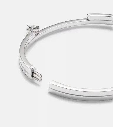 Repossi Serti Sur Vide 18kt white gold bangle with diamonds | Thumbnail 3