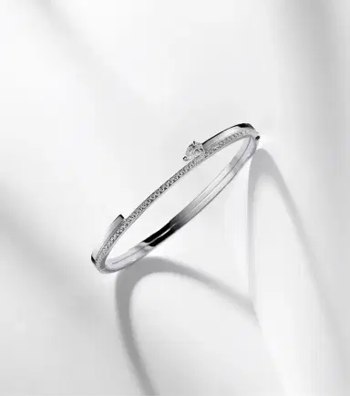 Repossi Serti Sur Vide 18kt white gold bangle with diamonds | Thumbnail 6