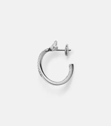 Repossi Serti Sur Vide 18kt white gold single hoop earring with diamonds | Thumbnail 2 Repossi Serti Sur Vide 18kt white gold single hoop earring with diamonds | Thumbnail 2