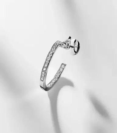 Repossi Serti Sur Vide 18kt white gold single hoop earring with diamonds | Thumbnail 5 Repossi Serti Sur Vide 18kt white gold single hoop earring with diamonds | Thumbnail 5
