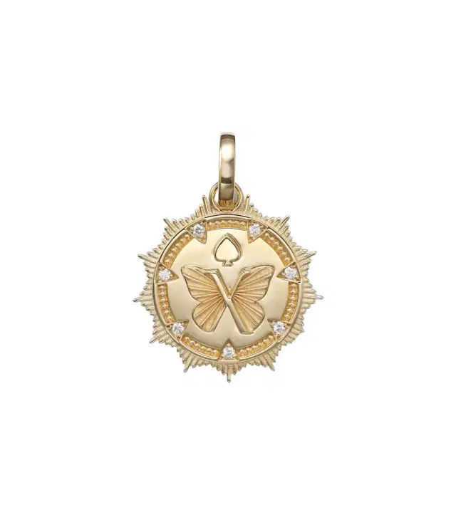 FoundRae Reverie Medium 18kt gold pendant with diamonds