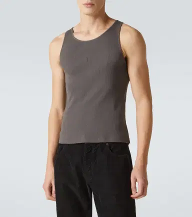 Saint Laurent Logo cotton tank top | Thumbnail 3 Saint Laurent Logo cotton tank top | Thumbnail 3