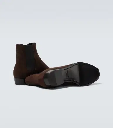 Saint Laurent Wyatt suede Chelsea boots | Thumbnail 4 Saint Laurent Wyatt suede Chelsea boots | Thumbnail 4