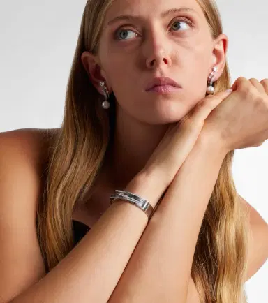 Repossi Antifer 18kt white gold bangle with diamonds | Thumbnail 4