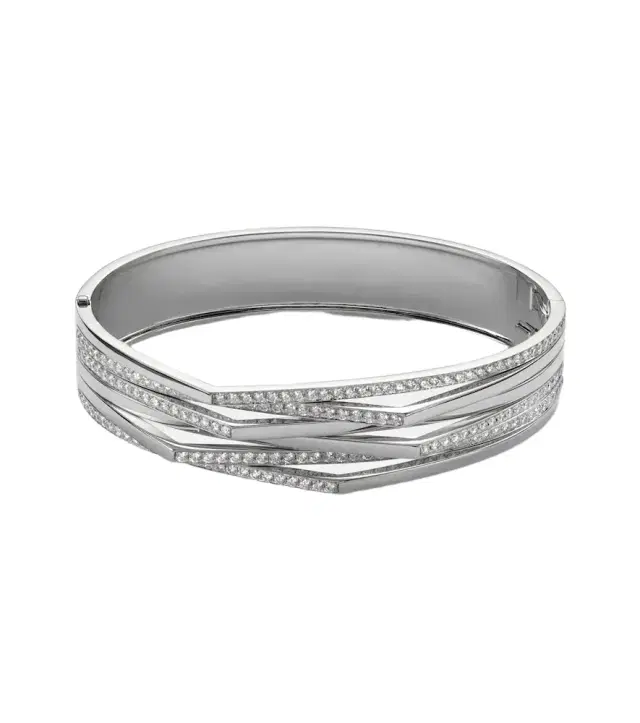 Repossi Antifer 18kt white gold bangle with diamonds