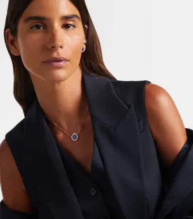 Repossi Antifer 18kt gold necklace with lapis lazuli and diamonds | Thumbnail 5