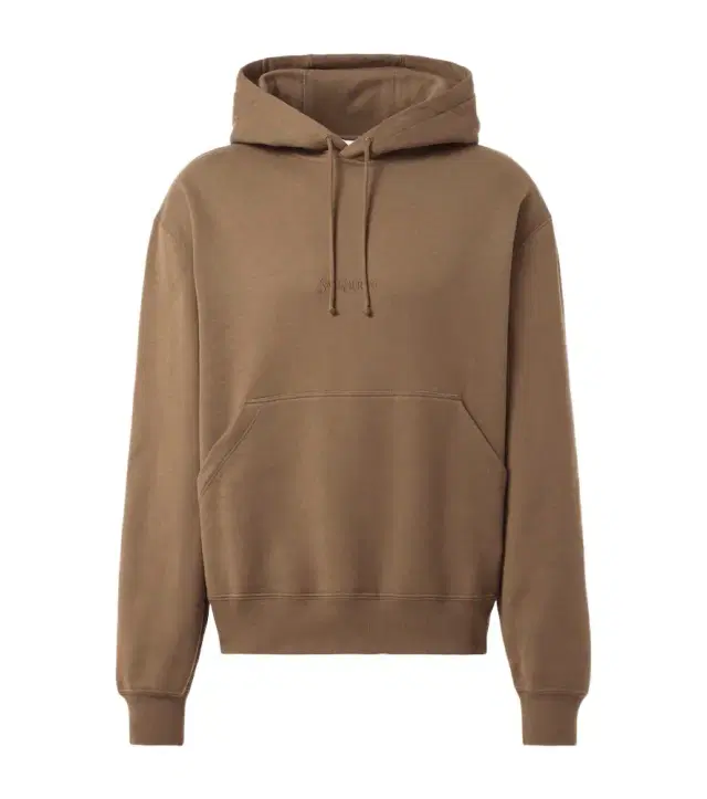 Logo embroidered cotton fleece hoodie