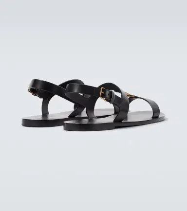 Saint Laurent Cassandre leather sandals | Thumbnail 3 Saint Laurent Cassandre leather sandals | Thumbnail 3