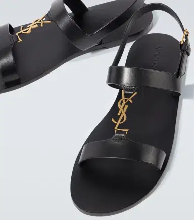 Saint Laurent Cassandre leather sandals | Thumbnail 4 Saint Laurent Cassandre leather sandals | Thumbnail 4