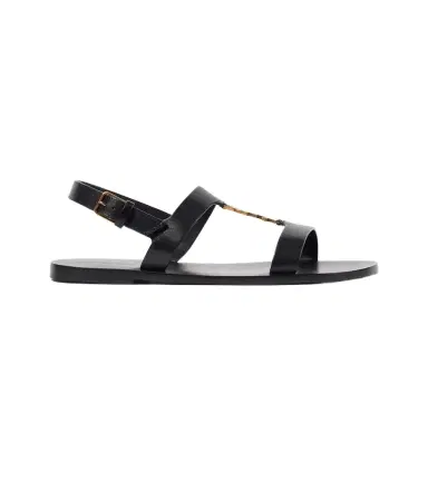 Saint Laurent Cassandre leather sandals | Thumbnail 1 Saint Laurent Cassandre leather sandals | Thumbnail 1