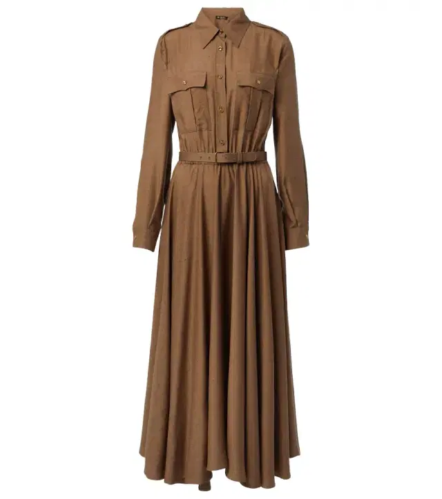 Loro Piana Lela asymmetrical silk shirt dress
