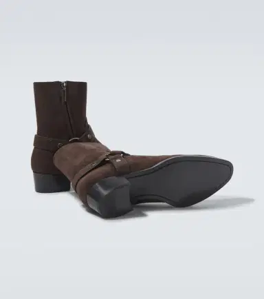 Saint Laurent Wyatt Harness 40 suede biker boots | Thumbnail 3 Saint Laurent Wyatt Harness 40 suede biker boots | Thumbnail 3