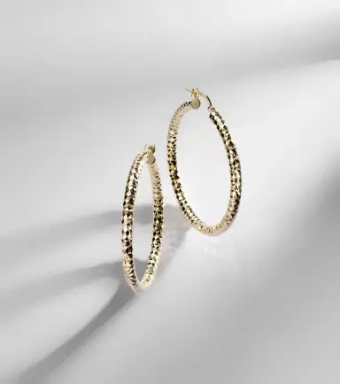 STONE AND STRAND Bold Sparkle Medium 14kt gold hoop earrings | Thumbnail 5 STONE AND STRAND Bold Sparkle Medium 14kt gold hoop earrings | Thumbnail 5