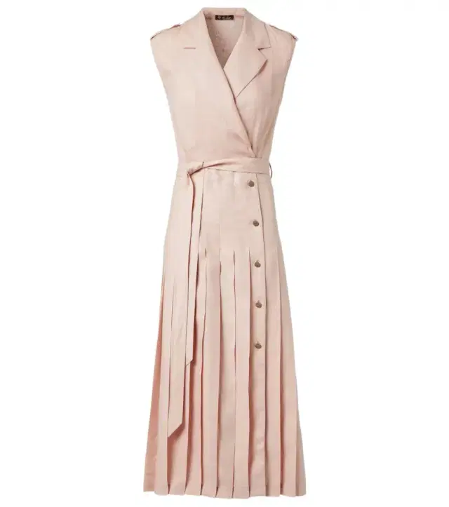 Loro Piana Bryce pleated linen midi dress