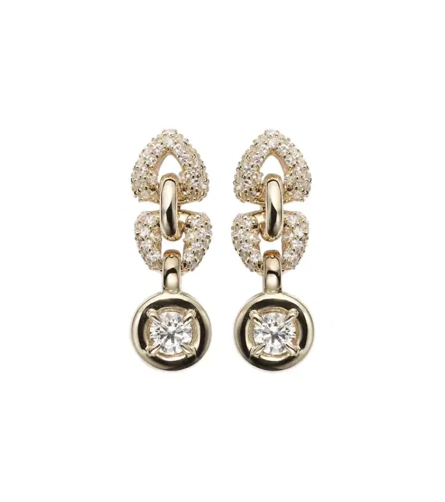 Rossellini 14kt gold earrings with diamonds