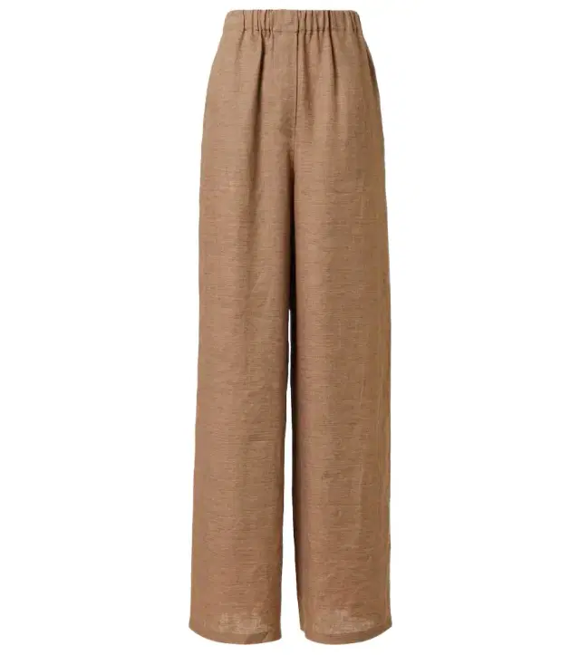 Loro Piana Valerio high-rise linen wide-leg pants