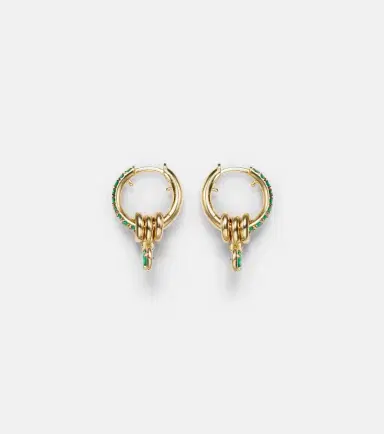 Spinelli Kilcollin Zahra 18kt gold hoop earrings with emeralds | Thumbnail 2