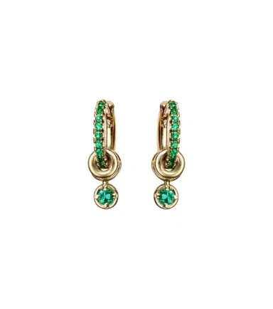 Spinelli Kilcollin Zahra 18kt gold hoop earrings with emeralds | Thumbnail 1