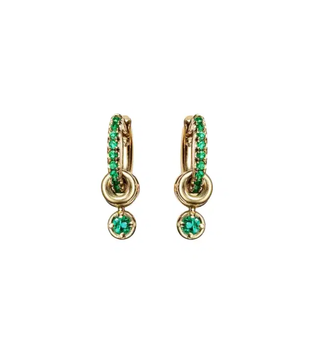 Spinelli Kilcollin Zahra 18kt gold hoop earrings with emeralds