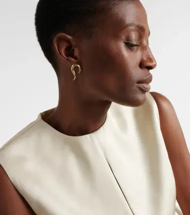 Mateo Swoosh 14kt gold earrings with diamonds | Thumbnail 4