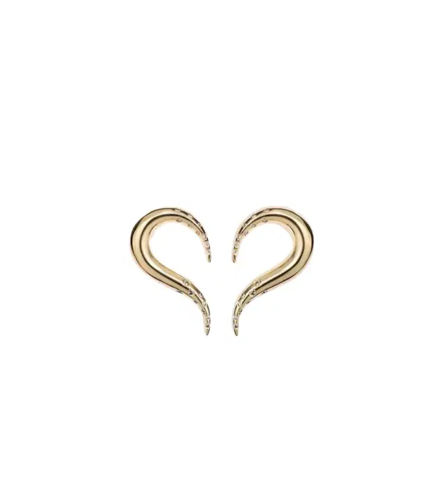 Mateo Swoosh 14kt gold earrings with diamonds