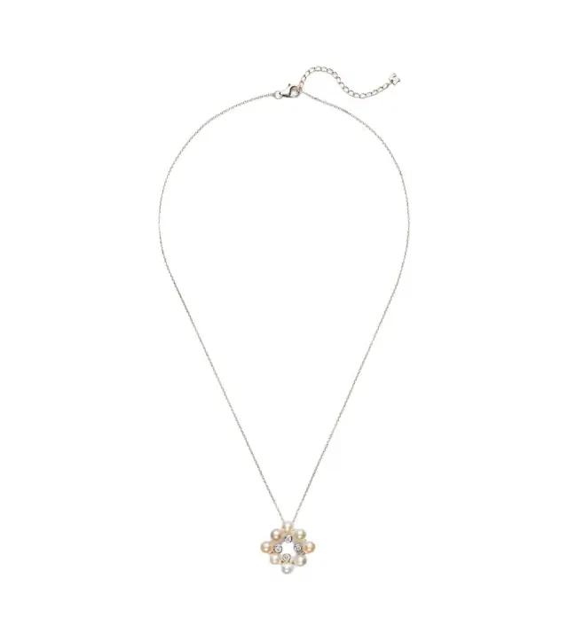 Mateo Cluster 14kt gold pendant necklace with pearls and diamonds