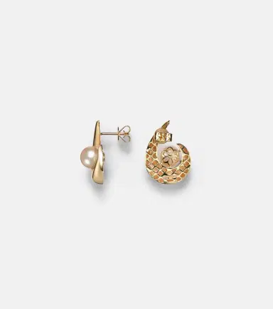 Mateo Pearl Curl 14kt gold earrings with freshwater pearls | Thumbnail 5