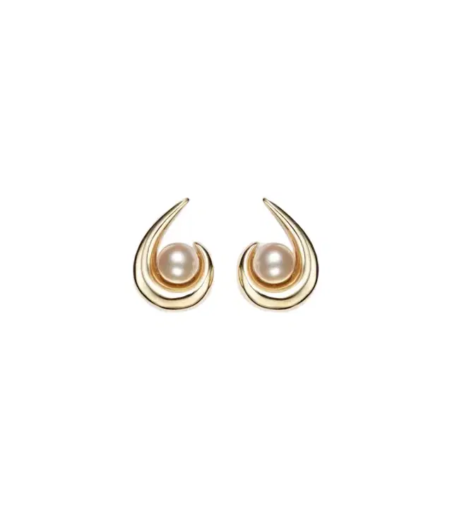 Mateo Pearl Curl 14kt gold earrings with freshwater pearls