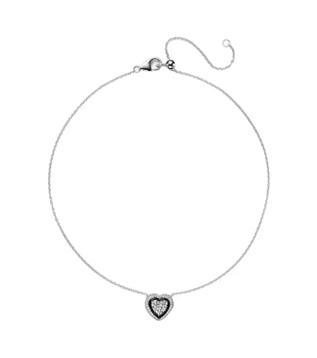 Kamyen Heart 18kt white gold pendant necklace with diamonds