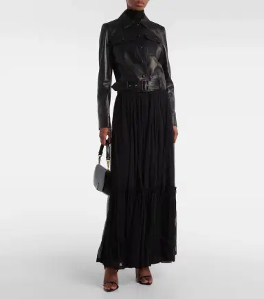 Saint Laurent Cropped leather jacket | Thumbnail 6 Saint Laurent Cropped leather jacket | Thumbnail 6