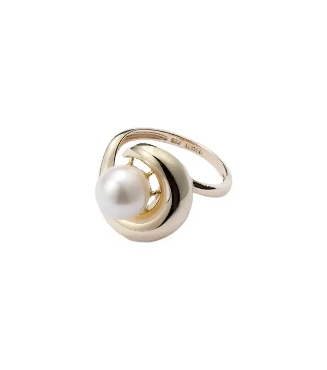 Mateo Pearl Curl 14kt gold ring with freshwater pearl