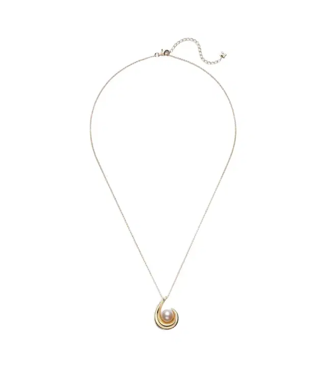 Mateo Pearl Curl 14kt gold pendant necklace with freshwater pearl