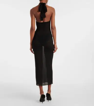 Magda Butrym Floral-appliqué sheer cocktail dress | Thumbnail 4