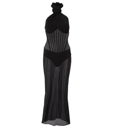 Magda Butrym Floral-appliqué sheer cocktail dress | Thumbnail 1