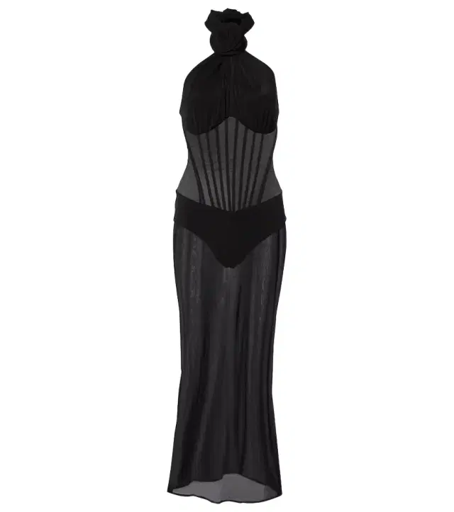 Magda Butrym Floral-appliqué sheer cocktail dress